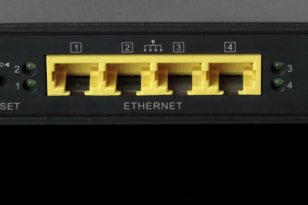 Four network ports of a router