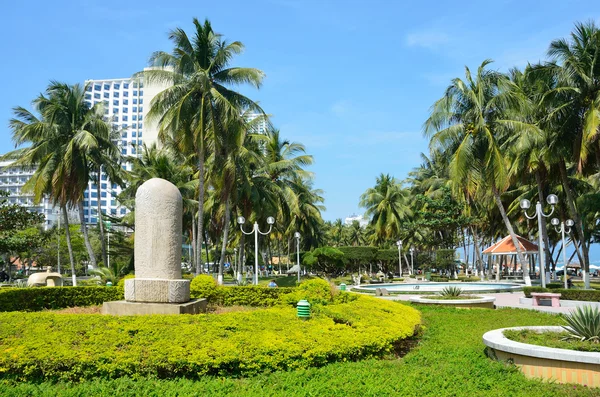 Nha Trang, Vietnam, January, 25, 2015, Vietnamese scene: the Central Park of Nha Trang city in Vietnam