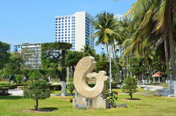 Nha Trang, Vietnam, January, 25, 2015, Vietnamese scene: the Central Park of Nha Trang city in Vietnam