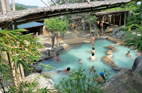 Nha Trang, Vietnam,  January, 19, 2015 Spa resort - mud mineral springs I-resort, a swimming pool with mineral water