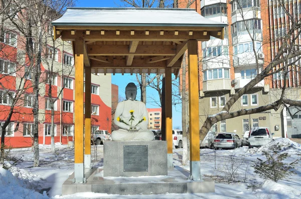 The sculpture, a gift as a token of friendship Japanese and Russian people installed in the courtyard of the old buildings of the far Eastern Federal University on Oceansky Avenue in Vladivostok