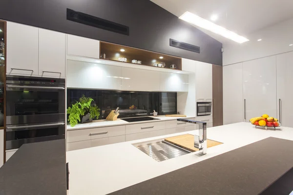 LED lit modern kitchen