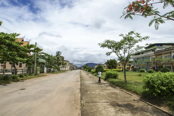 Center of Kampot - a rural town in Cambodia - Southeast Asia