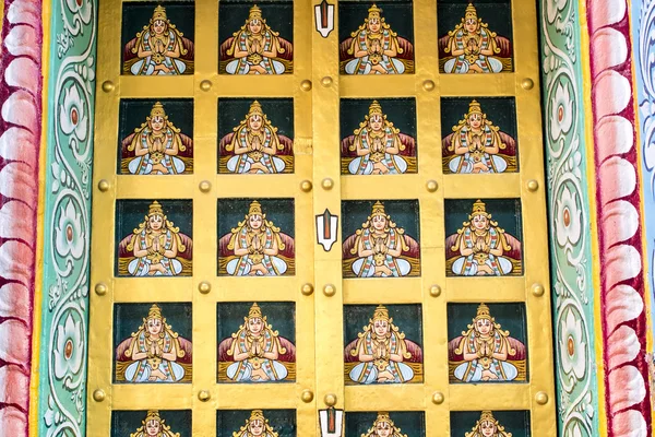 Rich decorated door inside the Sri Ranganathaswamy Temple in Trichy (Tiruchirappalli) in Tamil Nadu - Southern India - Asia