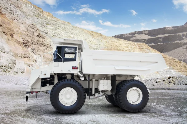 White mining truck on the mining site
