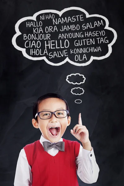 Little boy speaks in different languages