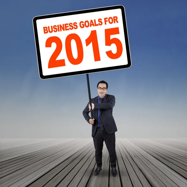 Businessperson with business goals for 2015