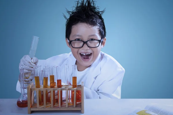 Crazzy scientist doing experiment