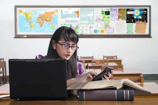 Accounting student studying in the classroom