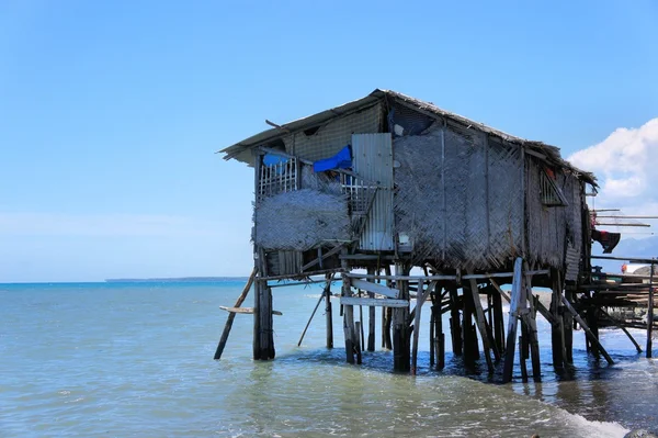 Fisherman\'s house on the edge of the blue sea. Philippines. Palawan island.