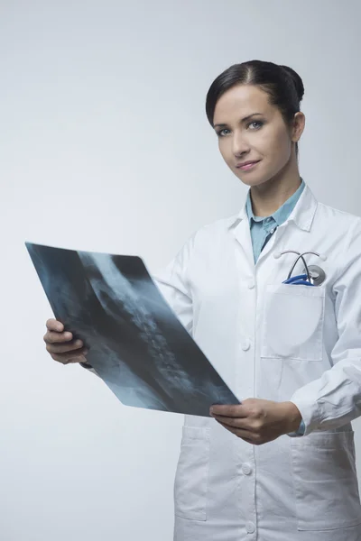 Female radiologist with x-ray