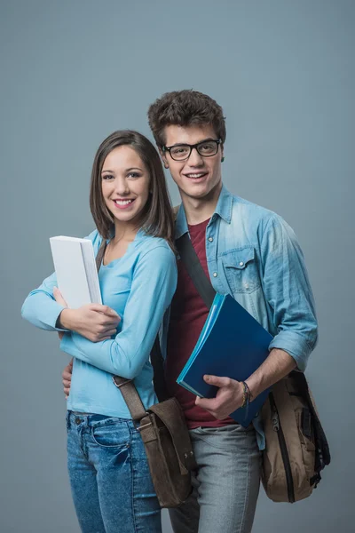 Cheerful students hanging out together