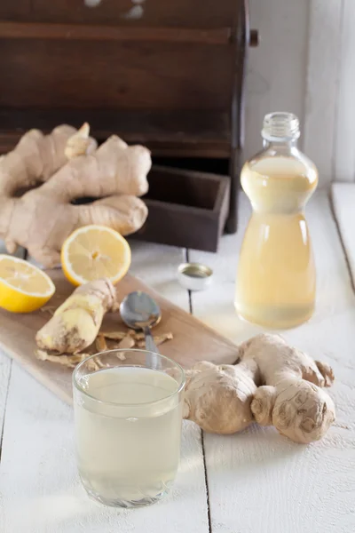 Ginger drink with lemon