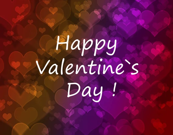 Happy Valentine's day card. Shiny hearts and light  background.