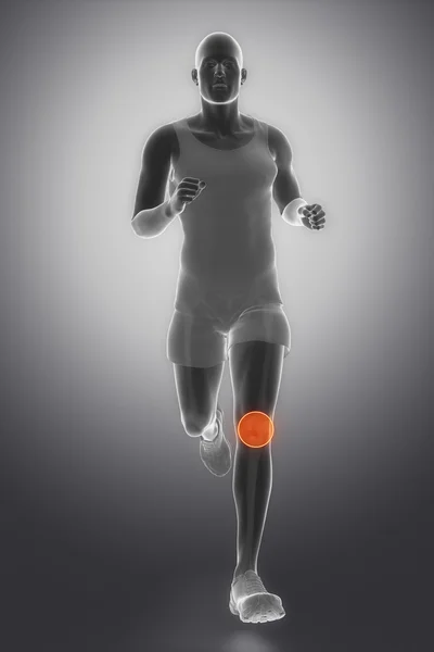 Running man with Focused on knee