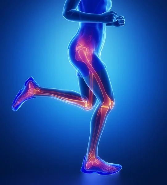 Running man with leg scan