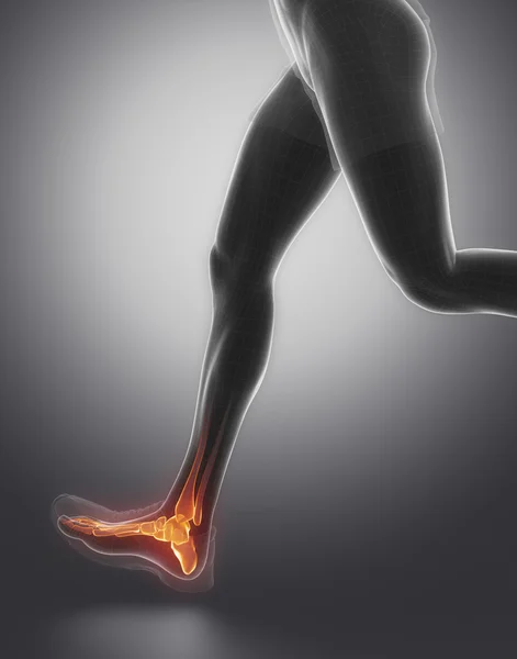 Running woman Focused on ankle joint