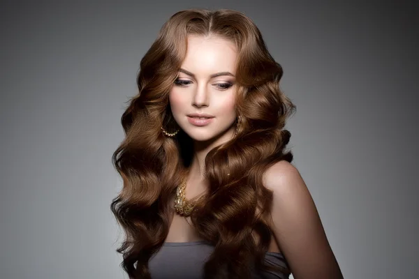 Model with long hair. Waves Curls Hairstyle. Hair Salon. Updo. F - Stock Image - Everypixel Model with long hair. Waves Curls Hairstyle. Hair Salon. Updo. F - Stock Image - Everypixel