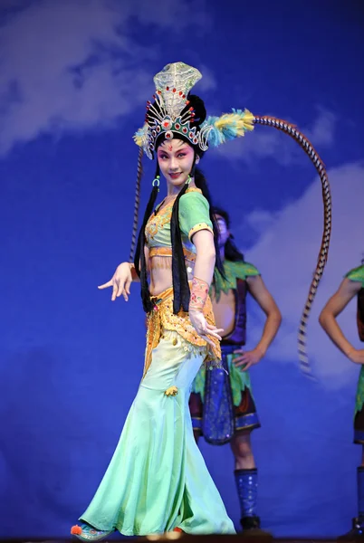 Pretty chinese traditional opera actress with theatrical costume