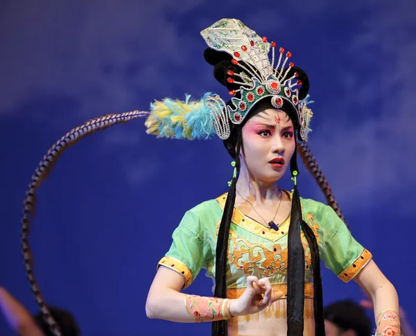 Pretty chinese traditional opera actress with theatrical costume
