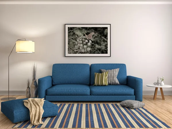 Interior with sofa. 3d illustration