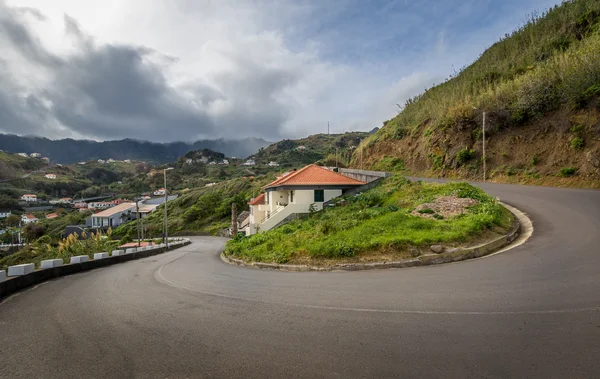 Serpentine mountain road 180 degree turn. Baeutiful and dangerous roads of Montenegro island
