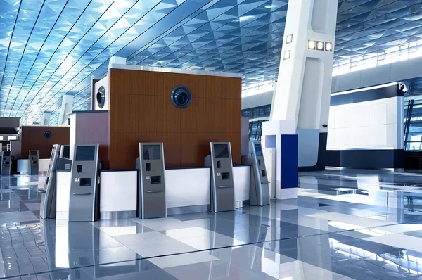 Modern empty airport lobby
