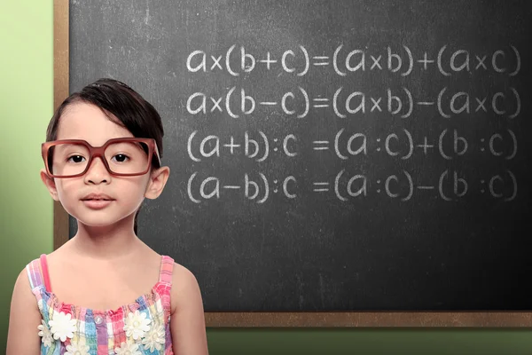 Little Girl With Math Formulas