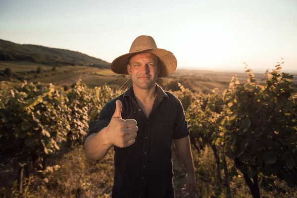 Farmer gives a thumb up