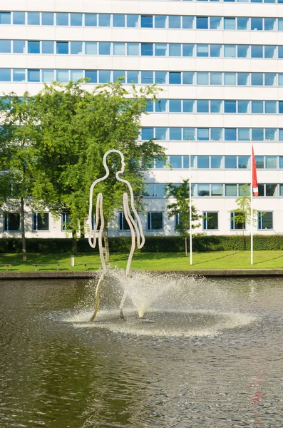 Sculpture in pond