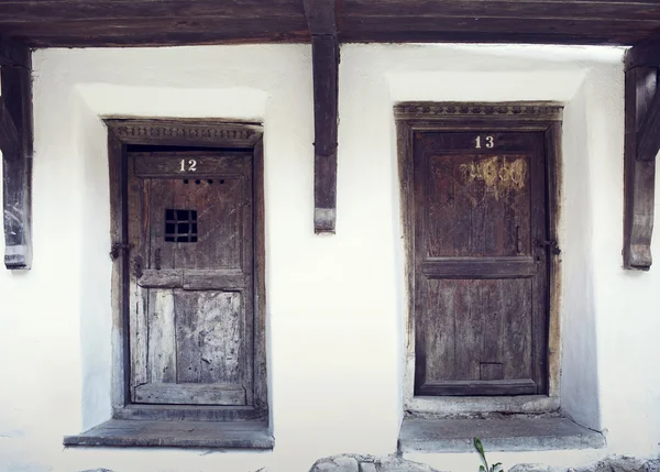 Old wood doors in Prejmer fortified church, Brasov county, Romania