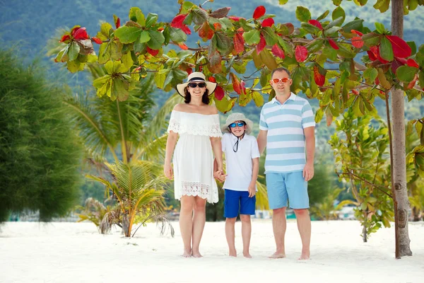 Happy beautiful family on Malibu beach during summer vacation, Koh Phangan Island, Thailand, Asia