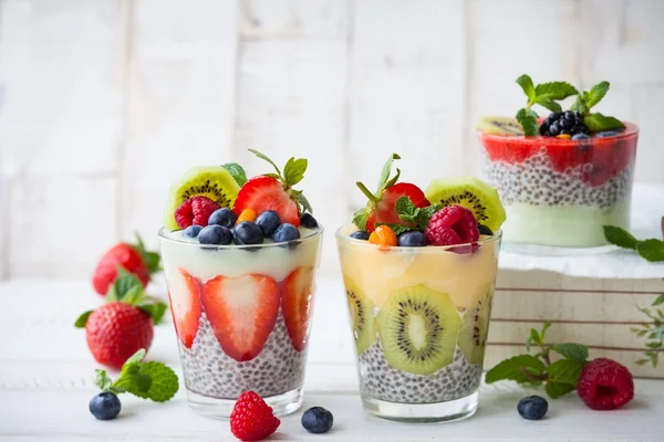 Chia and berries smoothies