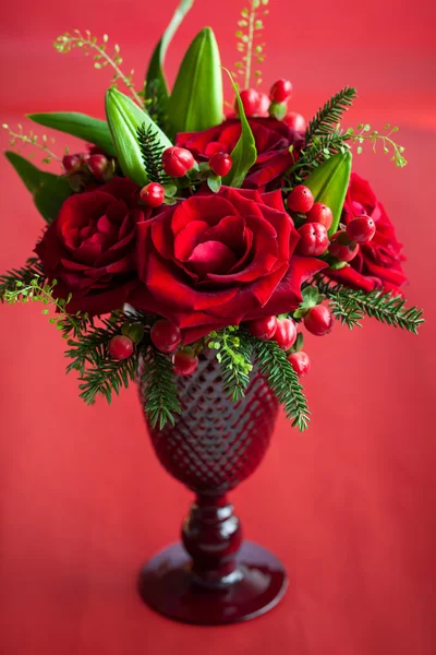Table decoration with roses