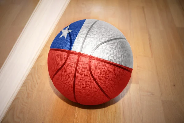 Basketball ball with the national flag of chile