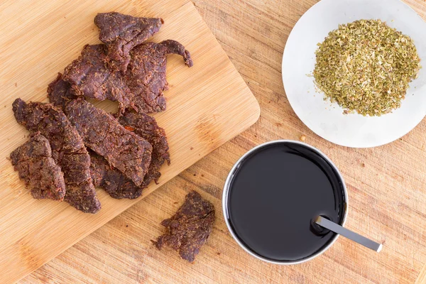 Making traditional homemade beef jerky