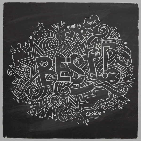 Best hand lettering and doodles elements chalkboard back