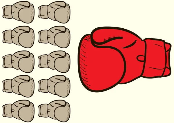 Boxing glove against others