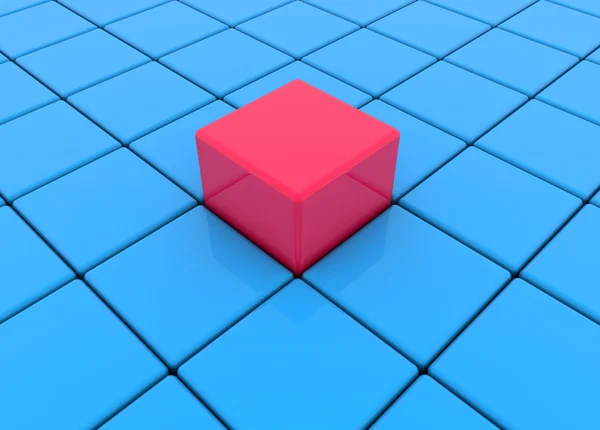 Blue and red cubes,buttons