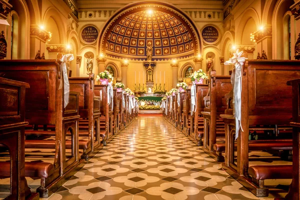 Ceiling & inside of the Catholic church at St. Joseph Catholic C