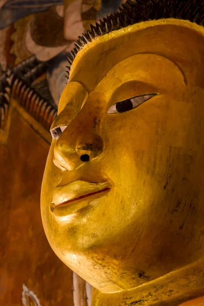 Old Buddha face in thai temple.