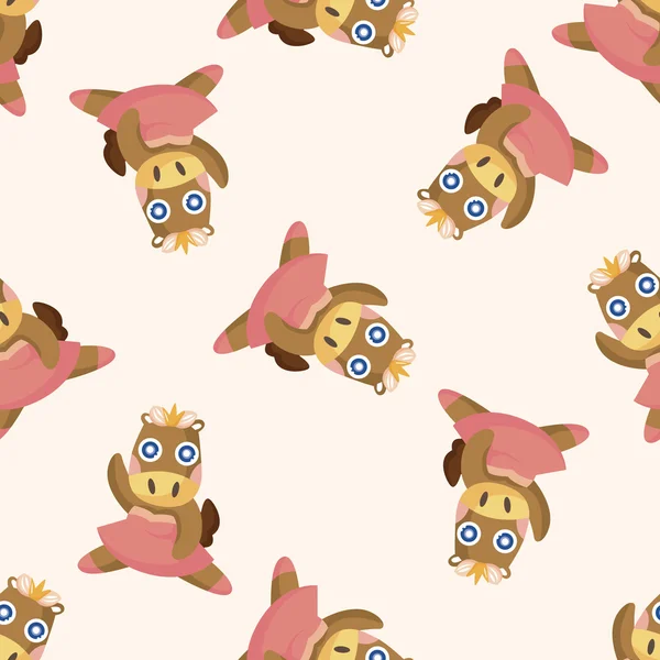 Animal horse dancing cartoon ,seamless pattern