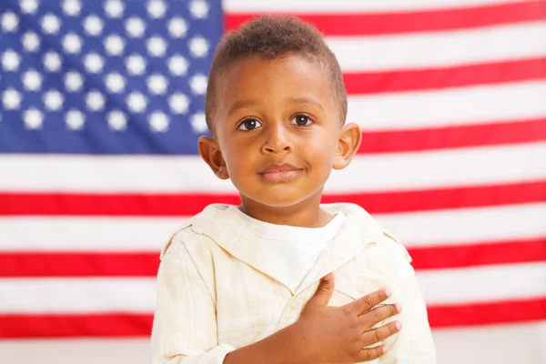 African-American patriotic boy