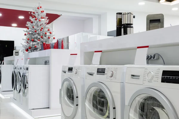 Home appliances in the store at Christmas
