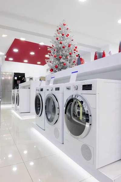 Home appliances in the store at Christmas