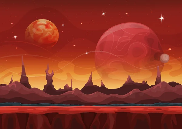 Fantasy Sci-fi Martian Background For Ui Game