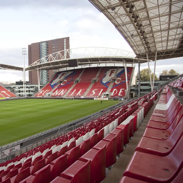 Bunnik side in stadium of soccer club fc utrecht in the netherla