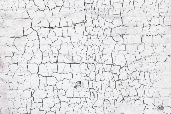 Abstract pattern of cracks in white washed wall