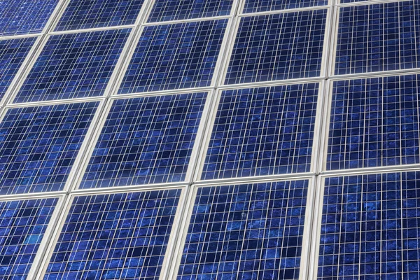 Closeup of solar panels close together