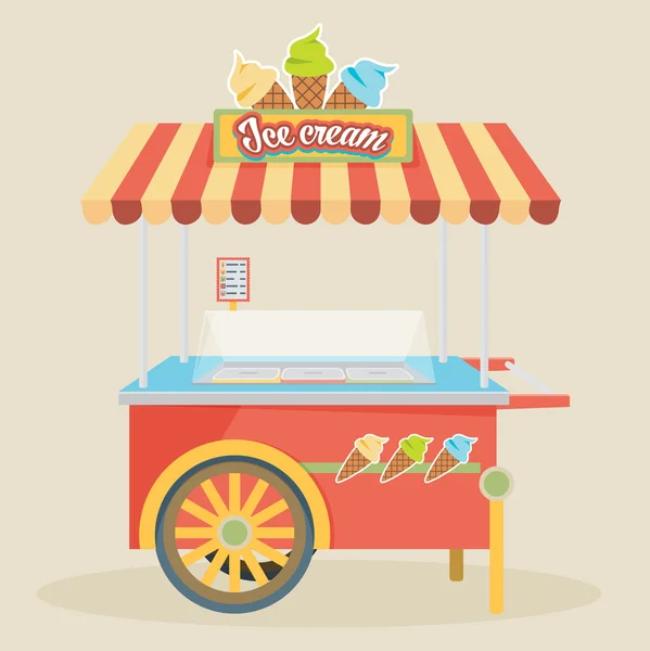 Colorful ice cream cart